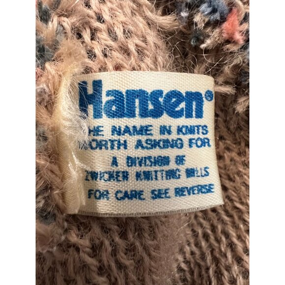 Vintage Hansen Wool & Acrylic One Size Beret In Pink & Gray Stripes Made in USA - Picture 3 of 16